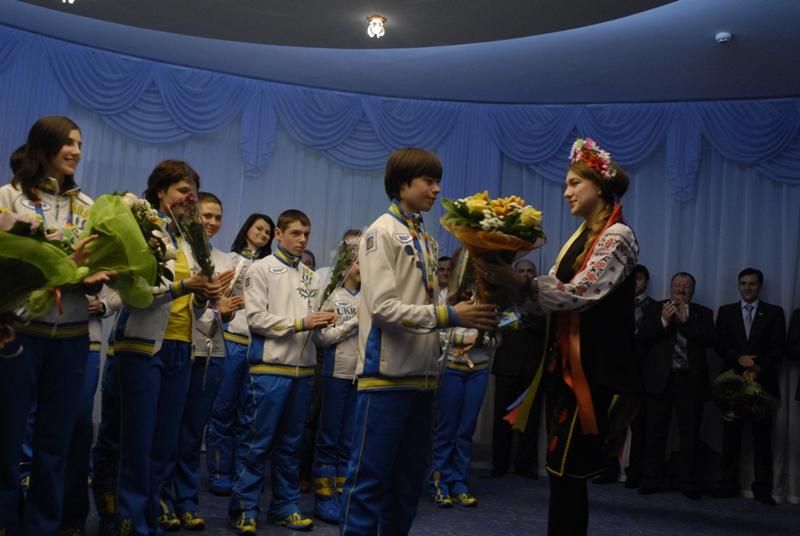 Зустріч Юнацької Олімпійської збірної на I зимові Юнацькі Олімпійські ігри в Інсбруку (24 січня 2012 рік, Бориспіль)